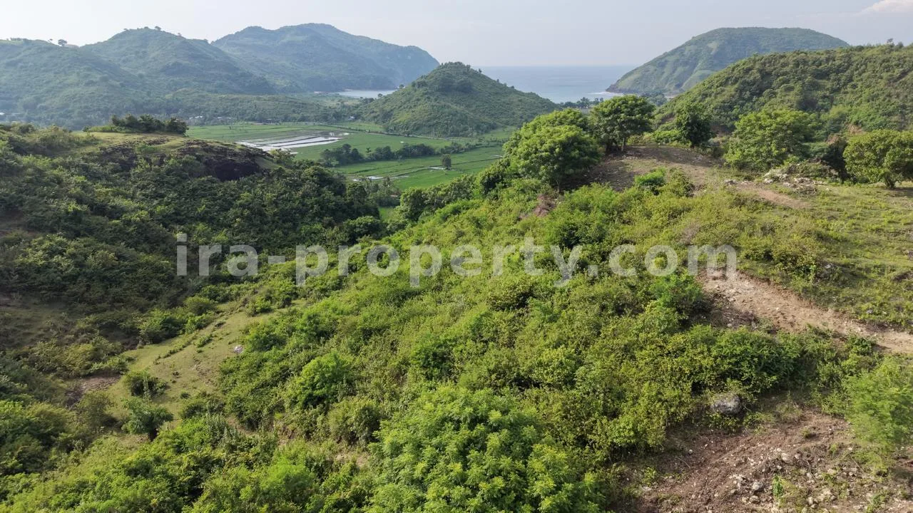 Prime 5-Are Hilltop Plot with Ocean & Ricefield Views – Mawun, Near Kuta Mandalika