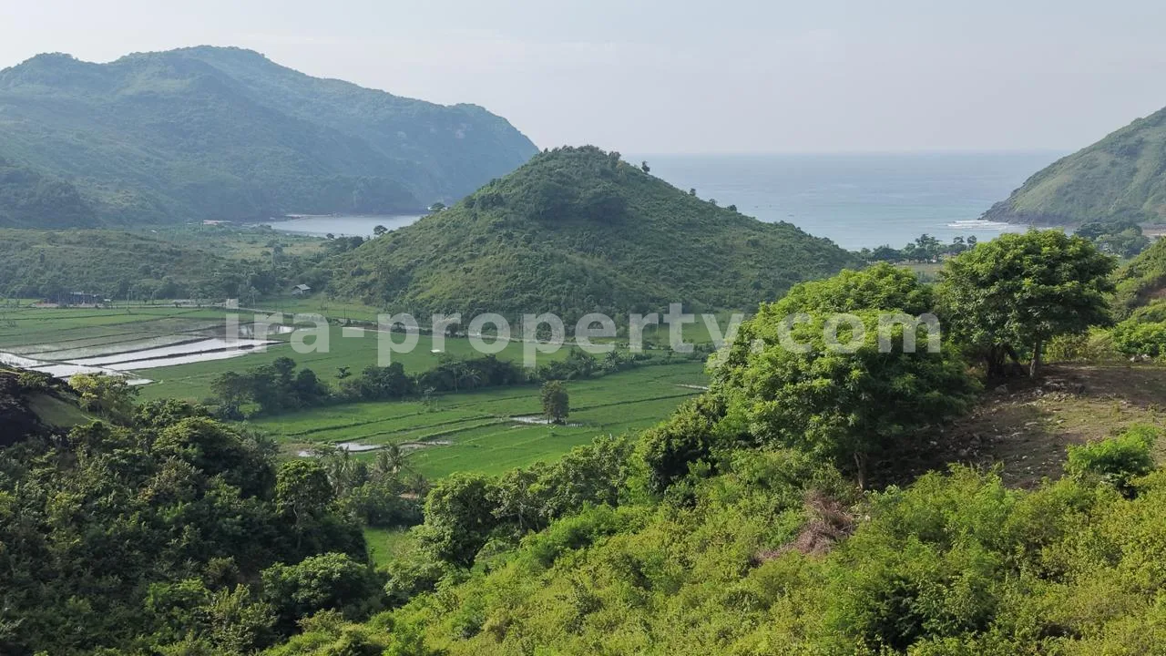 Prime 5-Are Hilltop Plot with Ocean & Ricefield Views – Mawun, Near Kuta Mandalika
