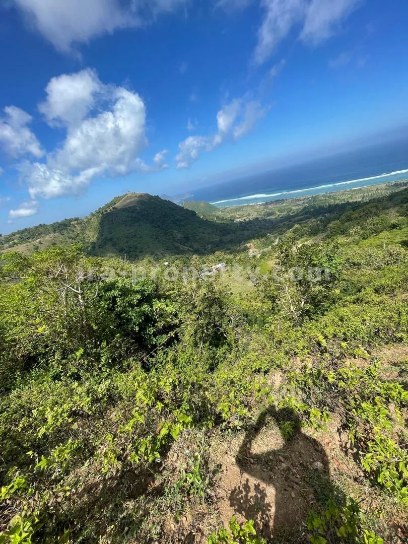 Premium 37-Are Hillside Plot – Dual Ocean & Valley Views in Torok Aiq Beleq, South Lombok